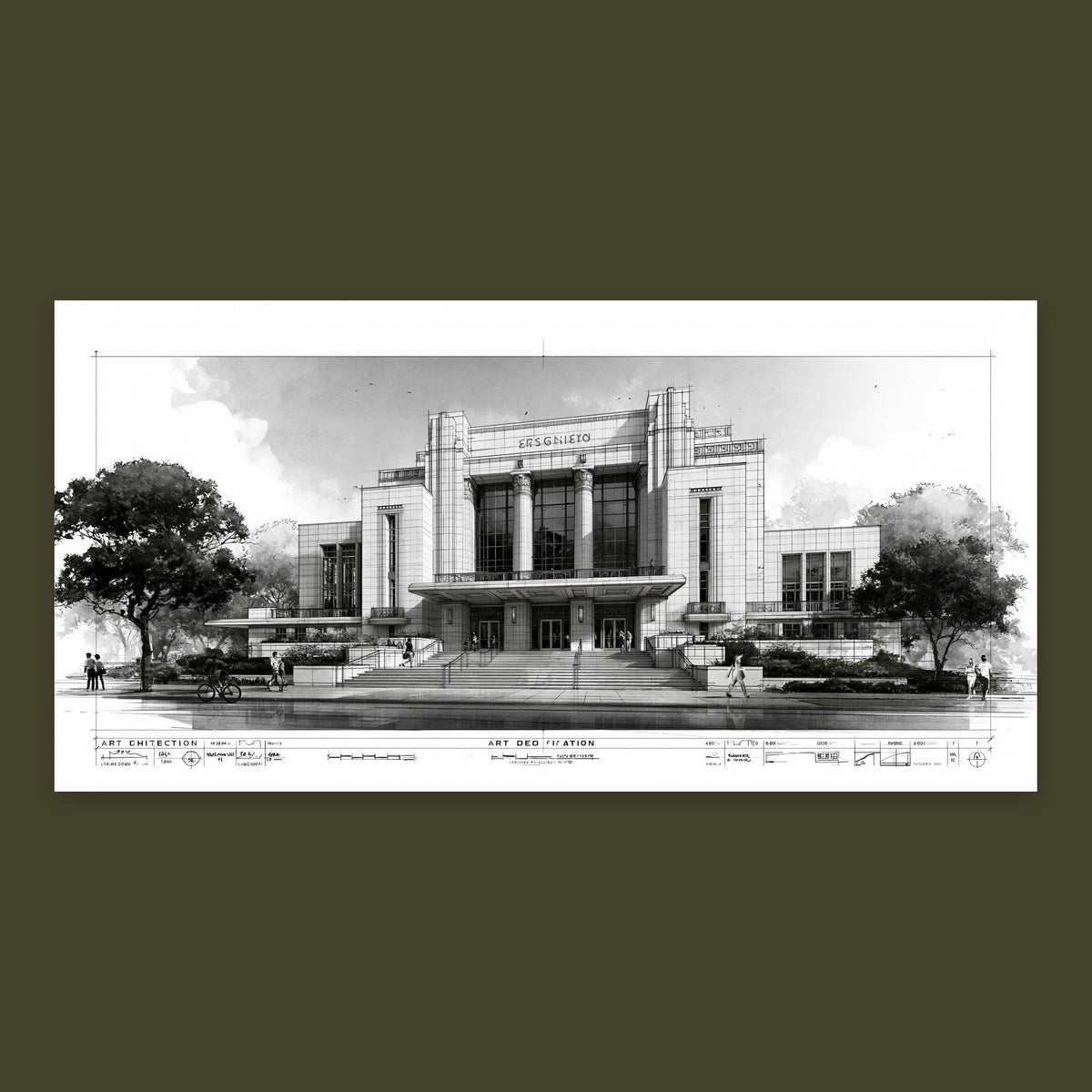 Deco Facade Blueprint – Art Deco Wall Art