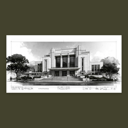 Deco Facade Blueprint flat lay