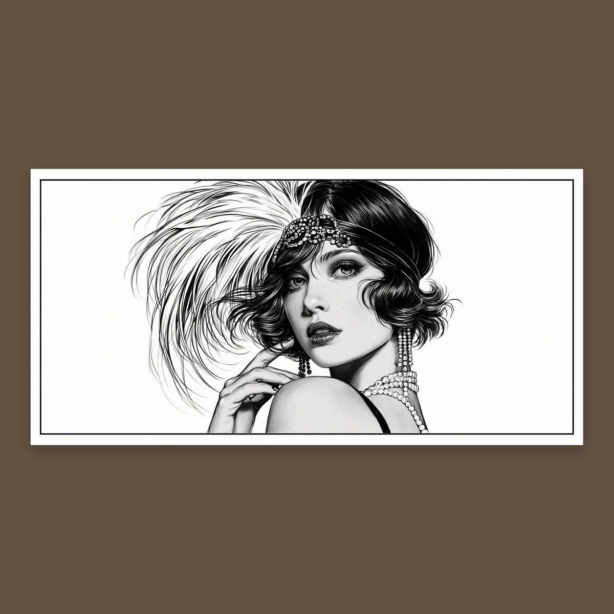 Feathered Flapper Portrait flat lay