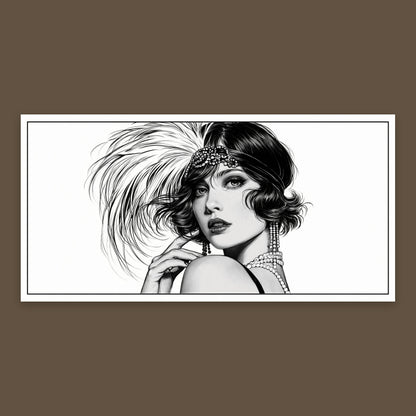Feathered Flapper Portrait flat lay