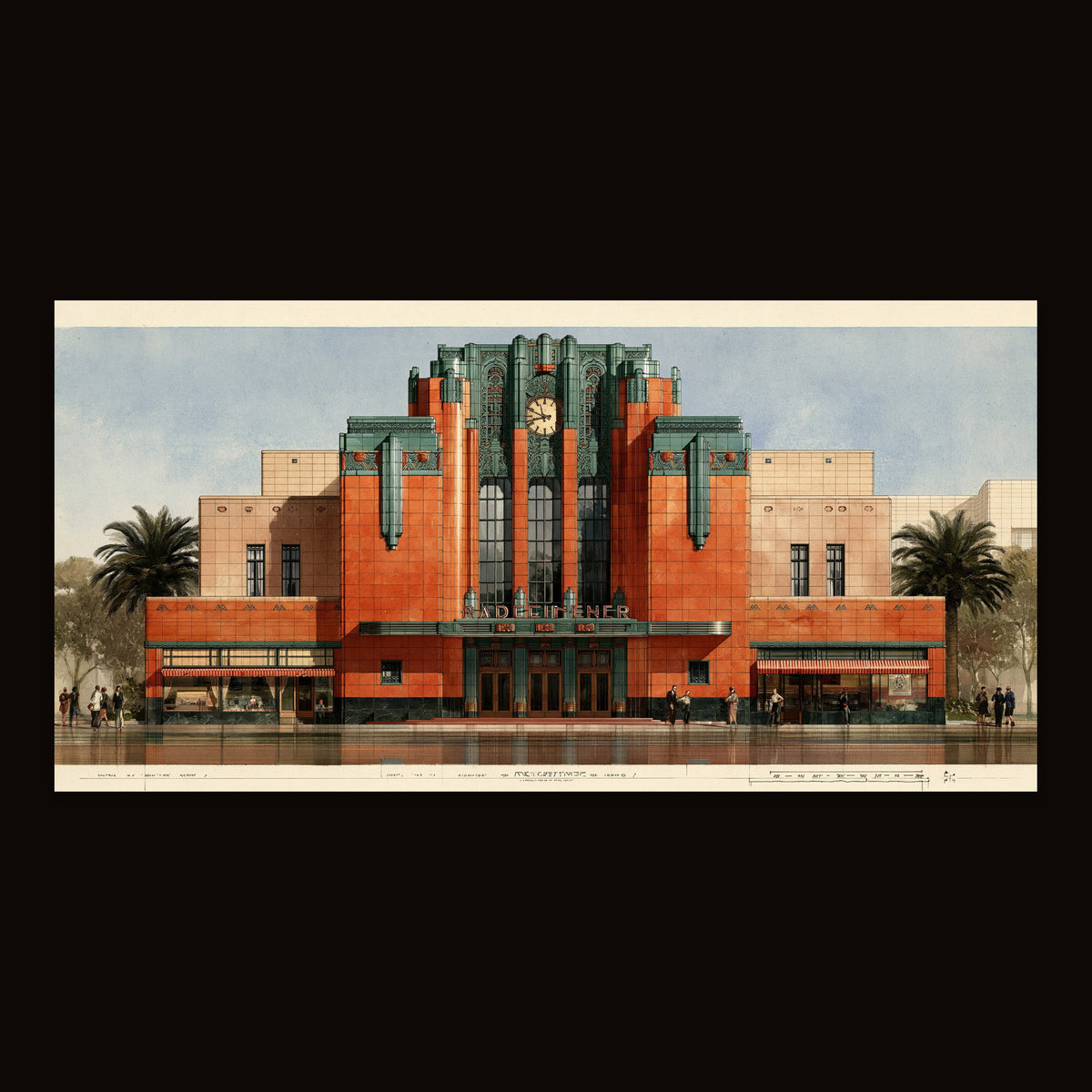 Terracotta Deco Theater flat lay