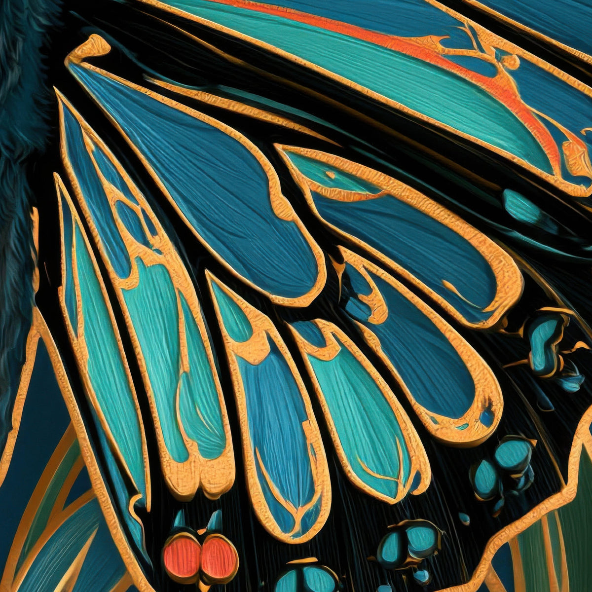 Jade Butterfly Motif close-up detail