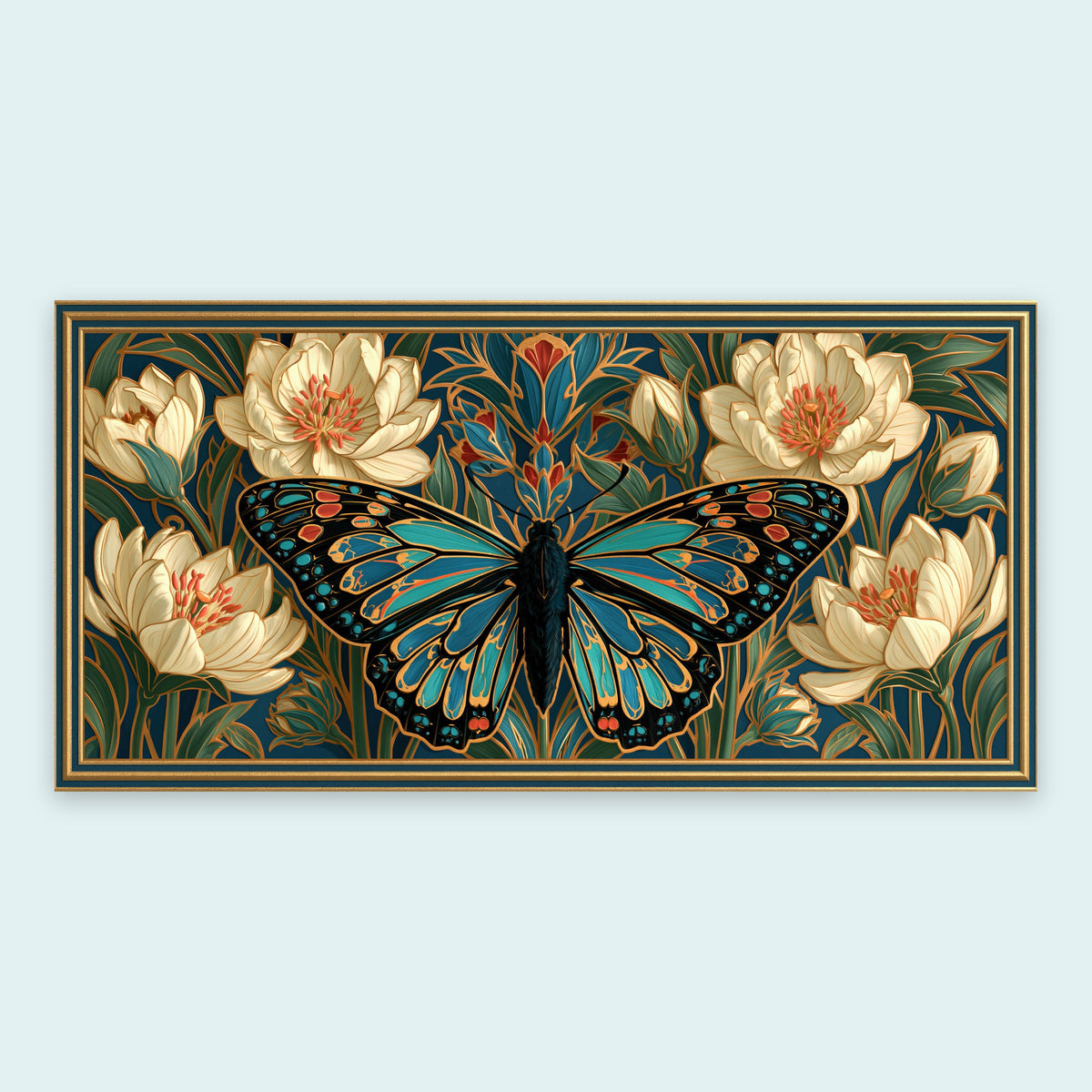 Jade Butterfly Motif – Art Deco Wall Art