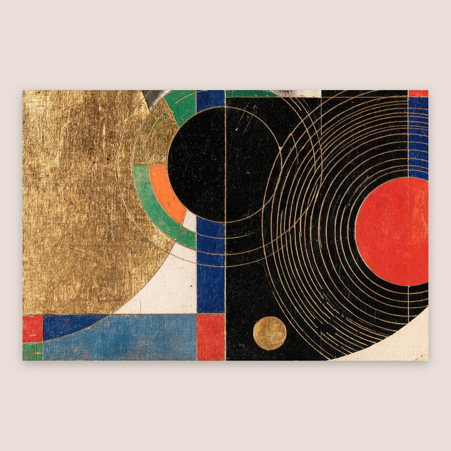 Gold and Black Deco Orbits – Art Deco Wall Art