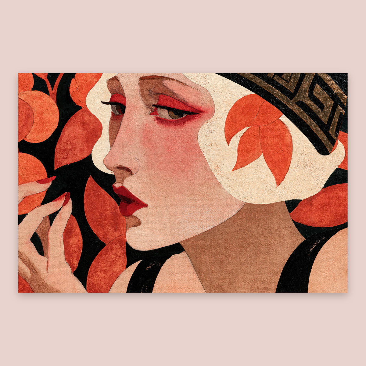 Deco Woman with Leaves flat lay