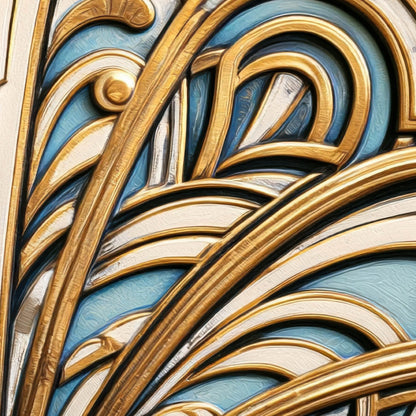 Gilded Deco Fan close-up detail