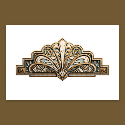 Gilded Deco Fan flat lay