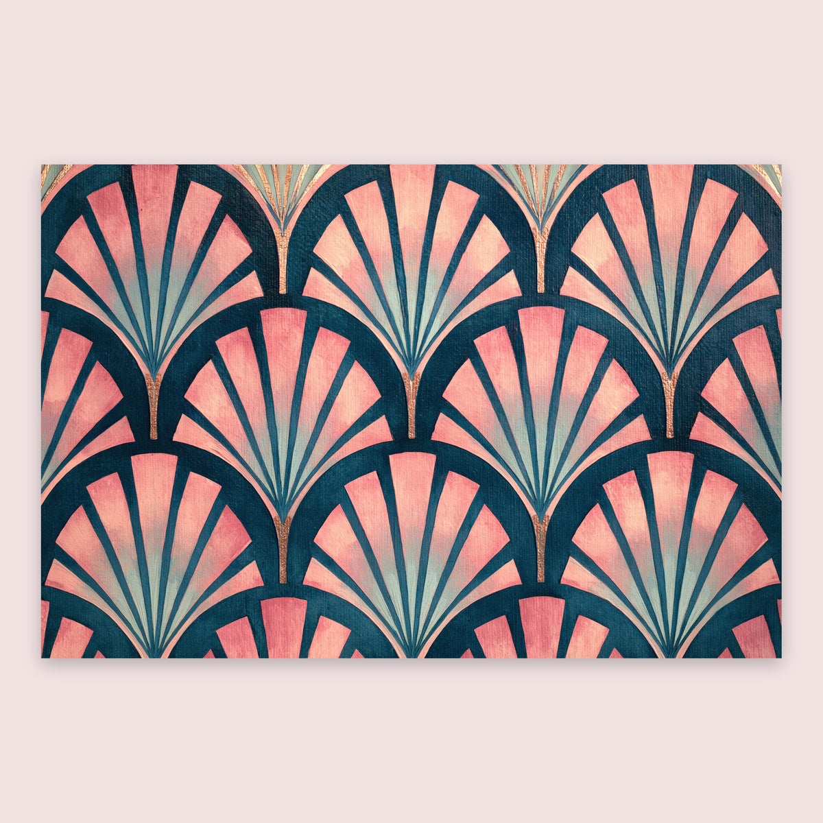 Rose Deco Fan Pattern flat lay