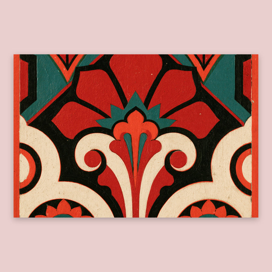 Crimson Deco Bloom – Art Deco Wall Art