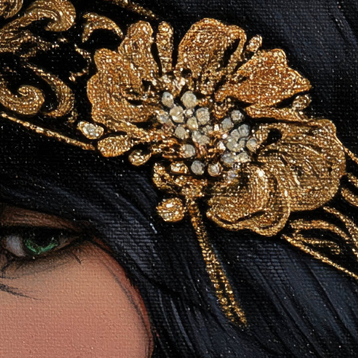 Jeweled Flapper Portrait – Art Deco Wall Art