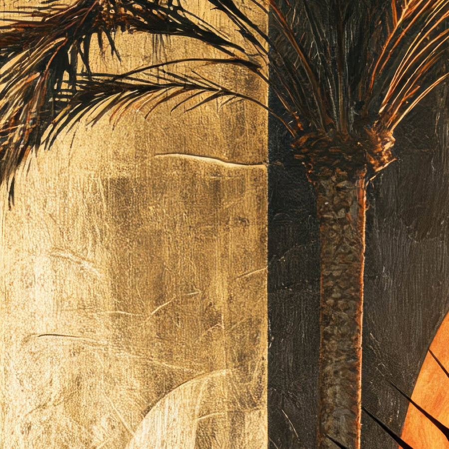 Palm Silhouette Moonrise – Art Deco Wall Art