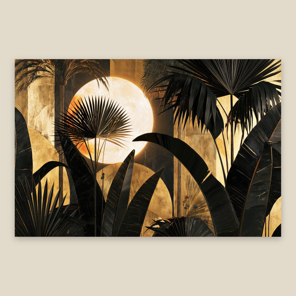 Palm Silhouette Moonrise flat lay