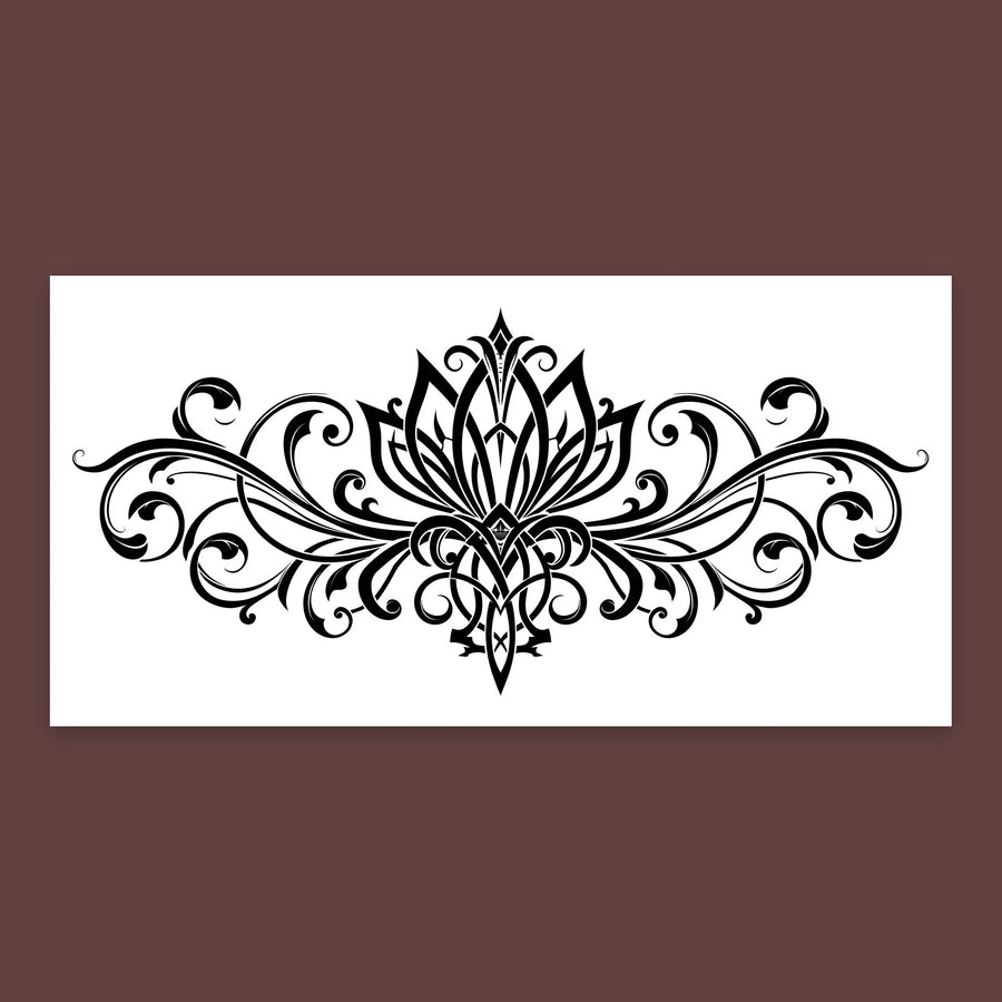 Black Lotus Scrollwork – Art Deco Wall Art