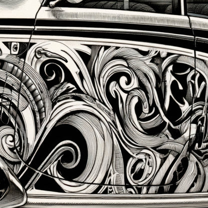 Vintage Car in Filigree close-up detail