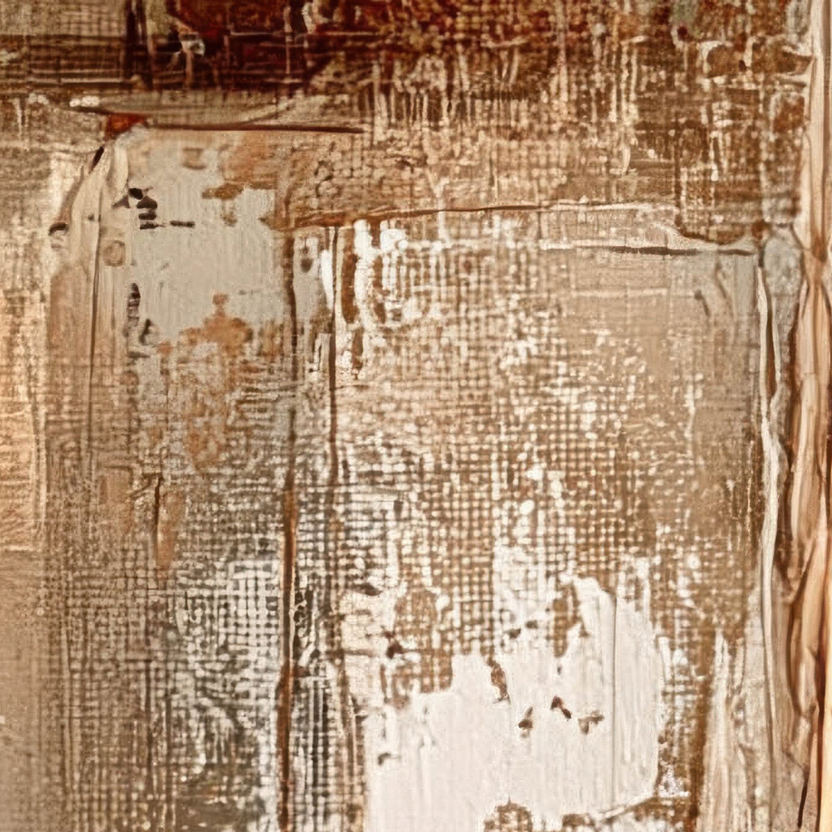 Deep Rust Block and Pencil Circle Abstract close-up detail