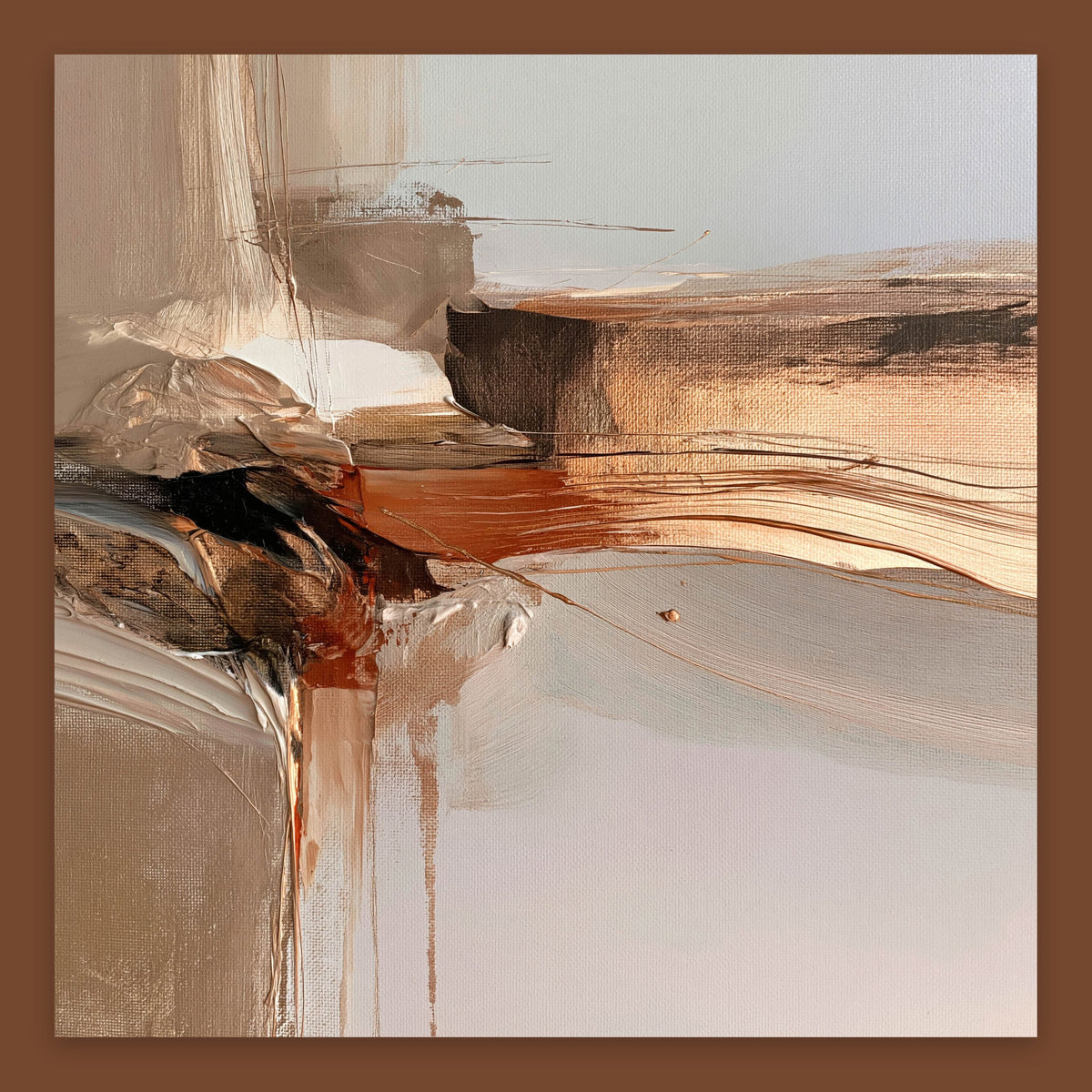 Rust and Black Ridge Abstract flat lay