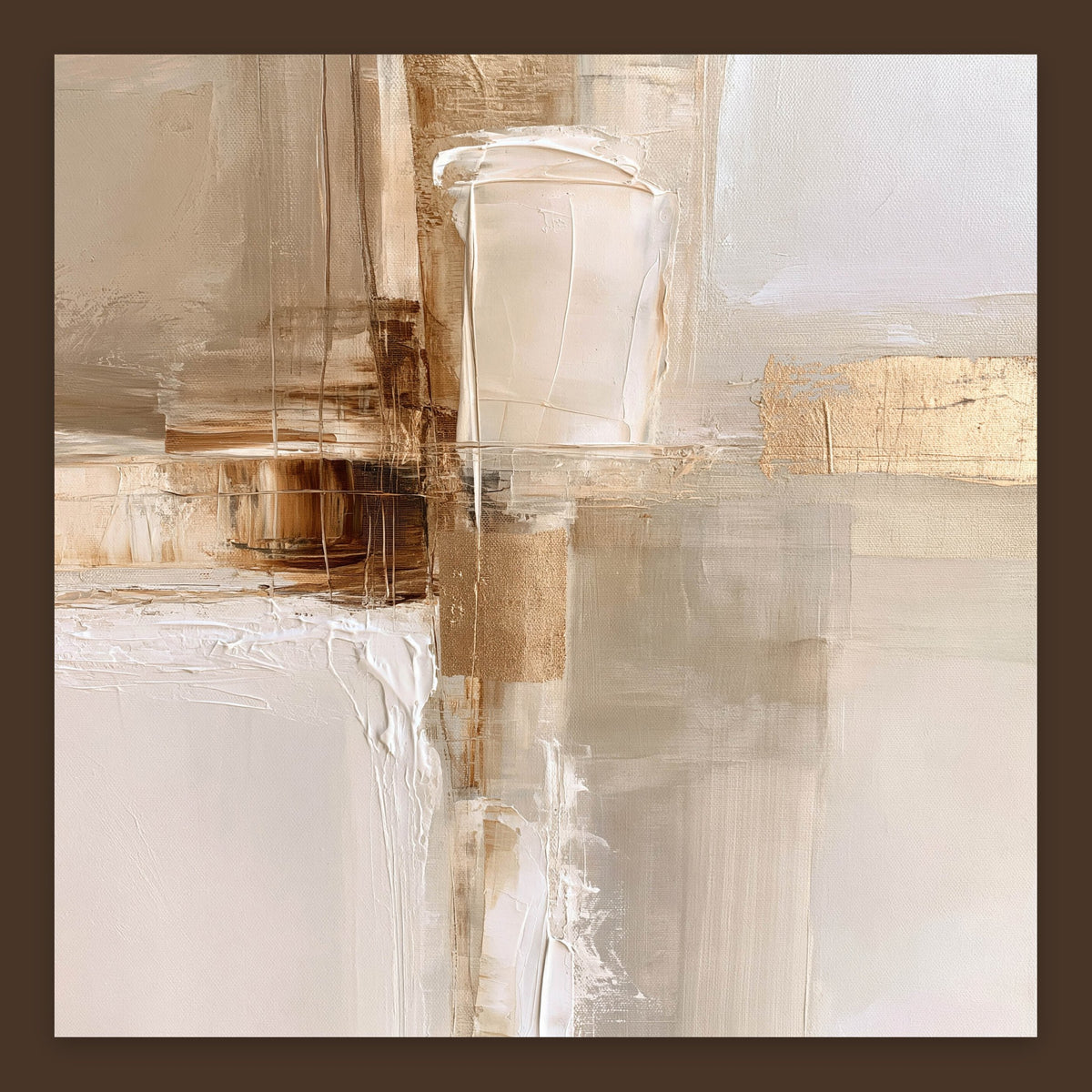 Pale Cream and Gold Blocks Abstract flat lay