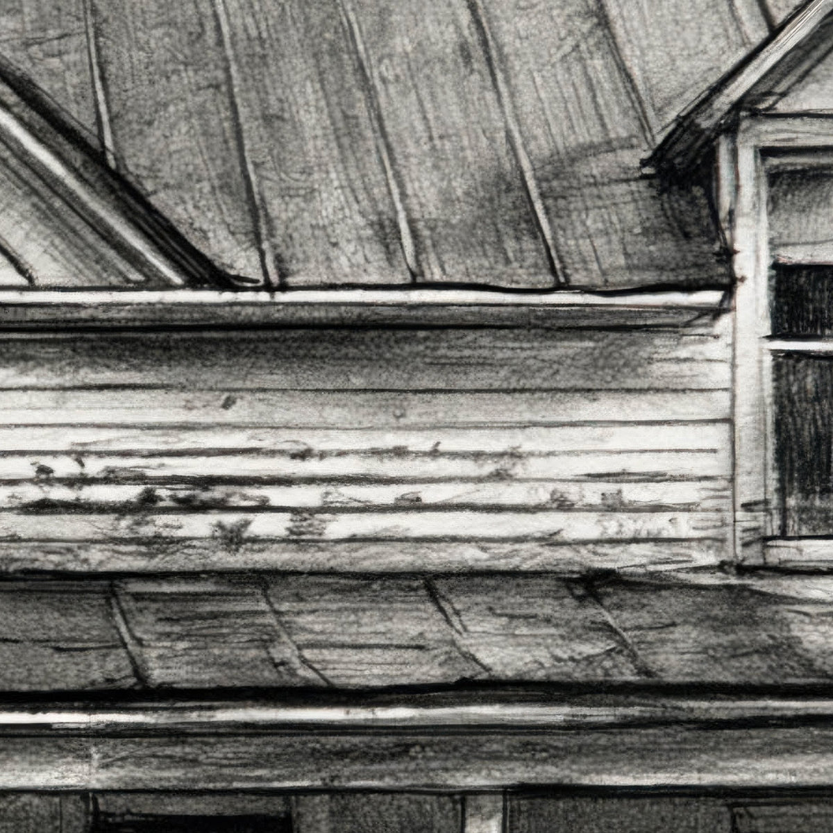Abandoned Farmhouse Sketch close-up detail