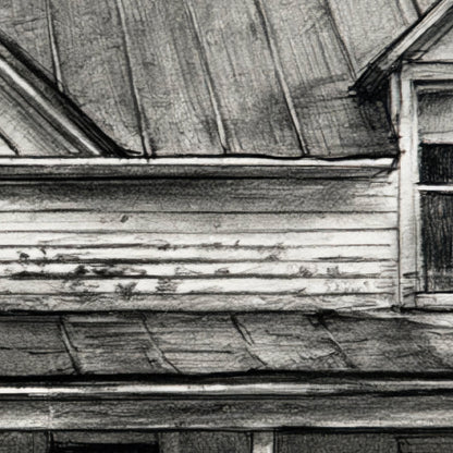 Abandoned Farmhouse Sketch close-up detail