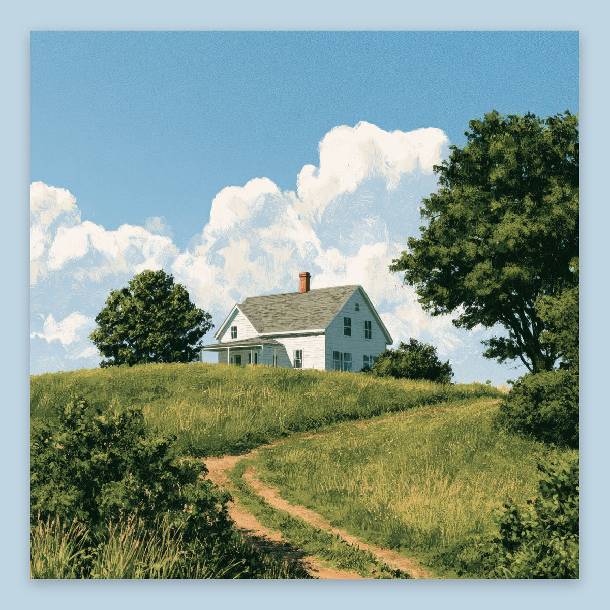 Hilltop Farmhouse Path – Farmhouse Wall Art