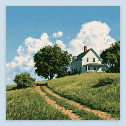 Green Hillside Farmhouse flat lay