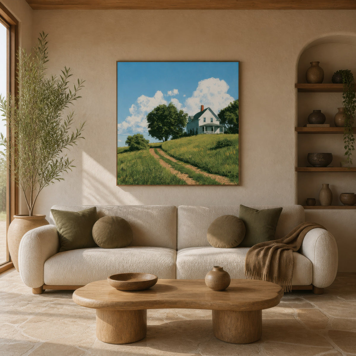 Green Hillside Farmhouse – Farmhouse Wall Art
