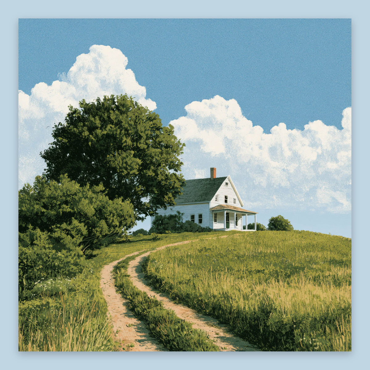 Farmhouse Hillside Path flat lay