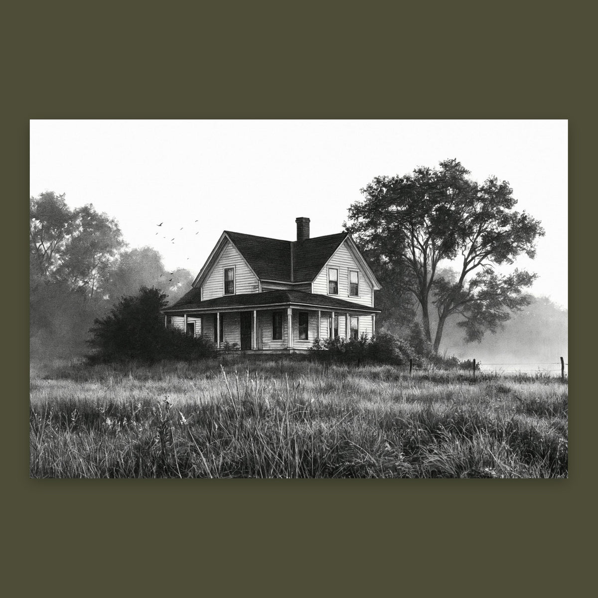 Farmhouse in a Quiet Meadow – Farmhouse Wall Art