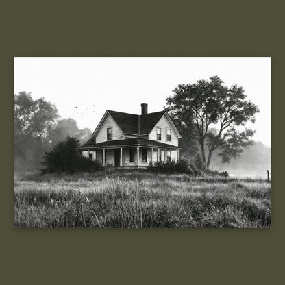 Farmhouse in a Quiet Meadow flat lay