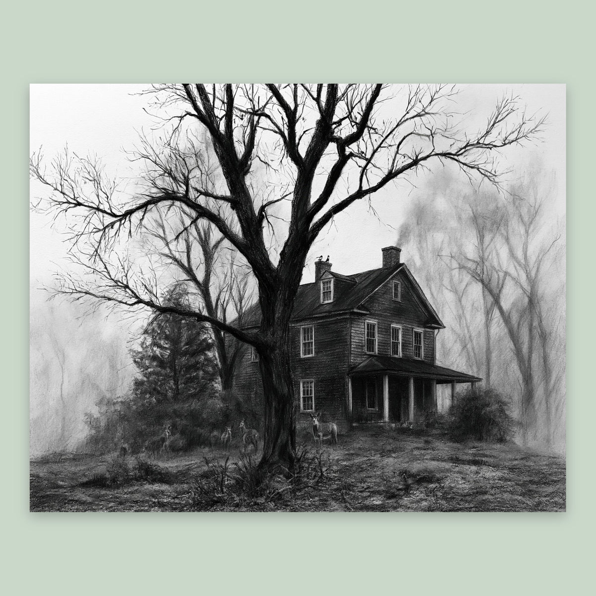 Farmhouse Behind the Ancient Tree flat lay