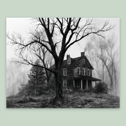 Farmhouse Behind the Ancient Tree flat lay