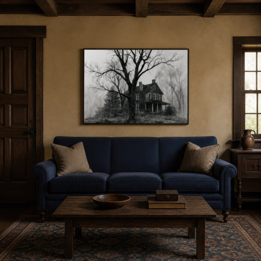 Farmhouse Behind the Ancient Tree – Farmhouse Wall Art