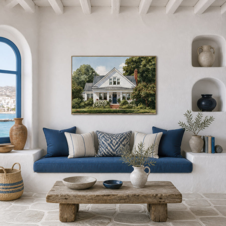 Sunny White Farmhouse – Farmhouse Wall Art