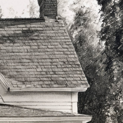Charcoal Farmhouse Sketch close-up detail