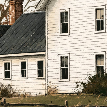 Autumn Farmhouse Illustration close-up detail