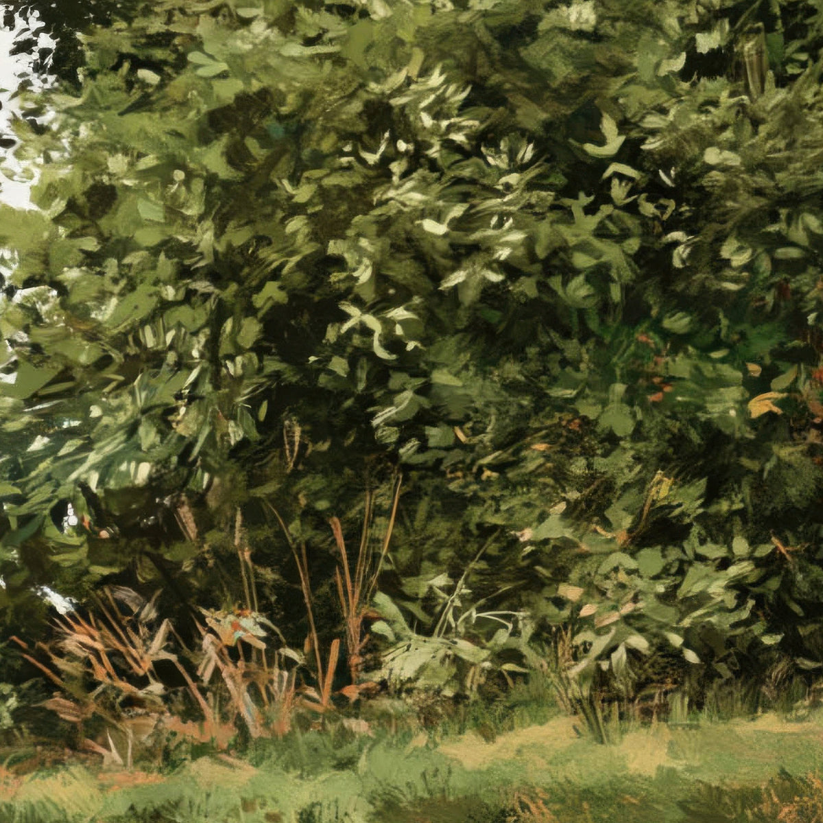 Farmhouse Watercolor Illustration close-up detail