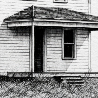 Farmhouse with a Flat-Roofed Porch close-up detail