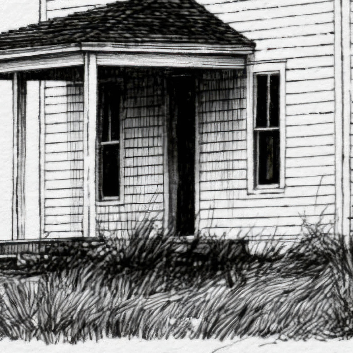 Two-Story Farmhouse with a Corner Porch close-up detail