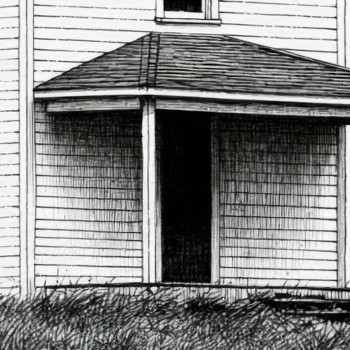 Farmhouse with a Side Wing and Porch close-up detail