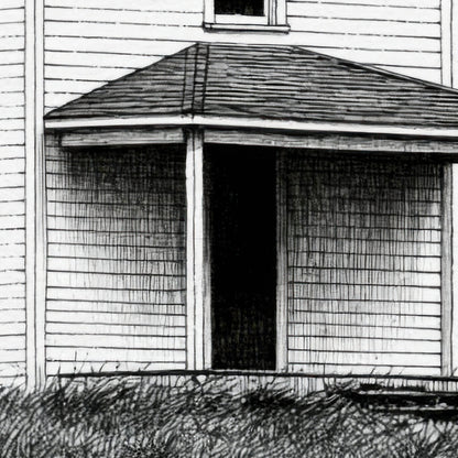 Farmhouse with a Side Wing and Porch close-up detail