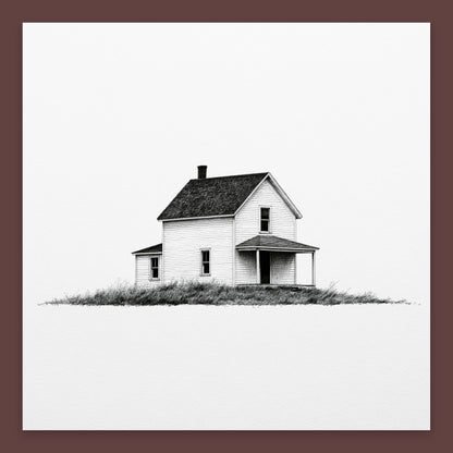 Farmhouse with a Side Wing and Porch flat lay