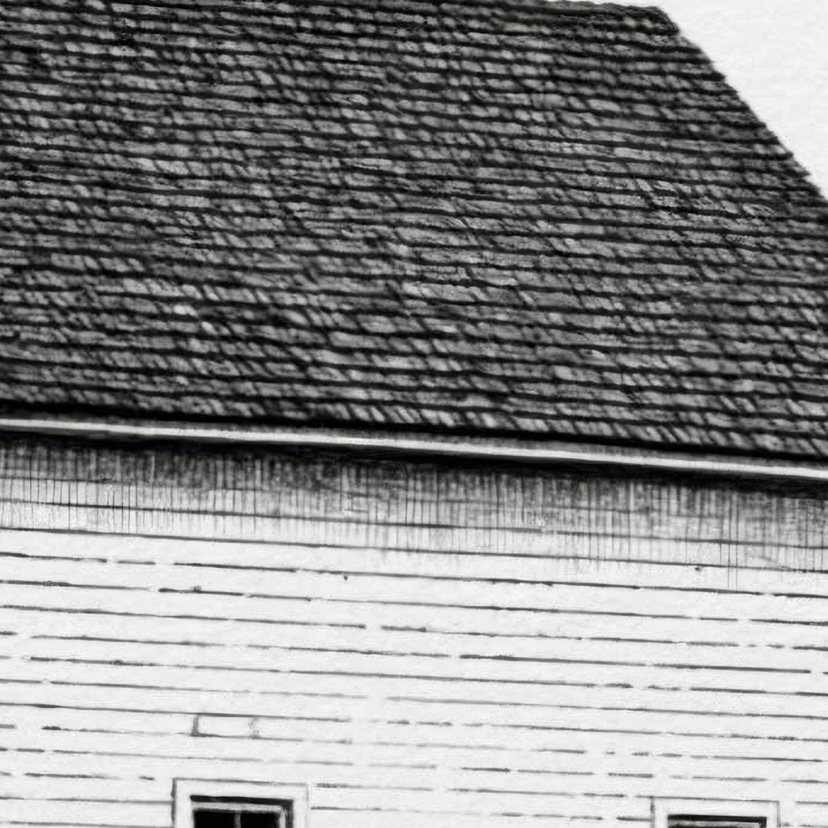 Low Wide Farmhouse with a Porch close-up detail