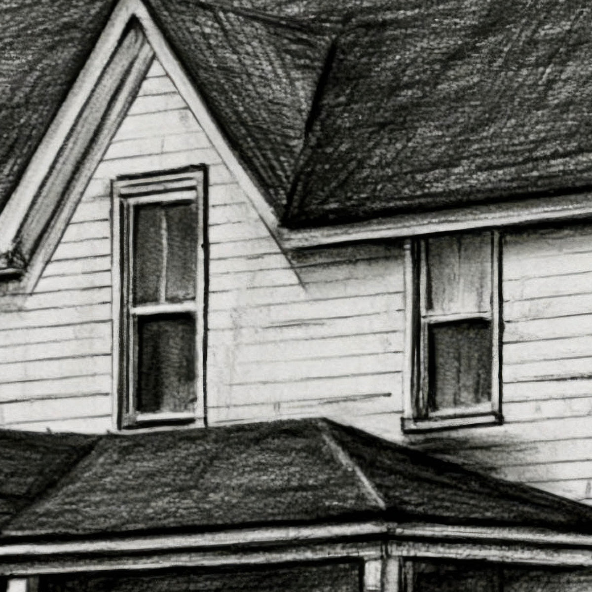Farmhouse Ink Sketch close-up detail