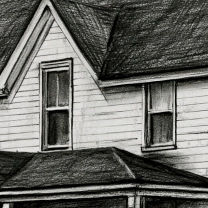 Farmhouse Ink Sketch close-up detail