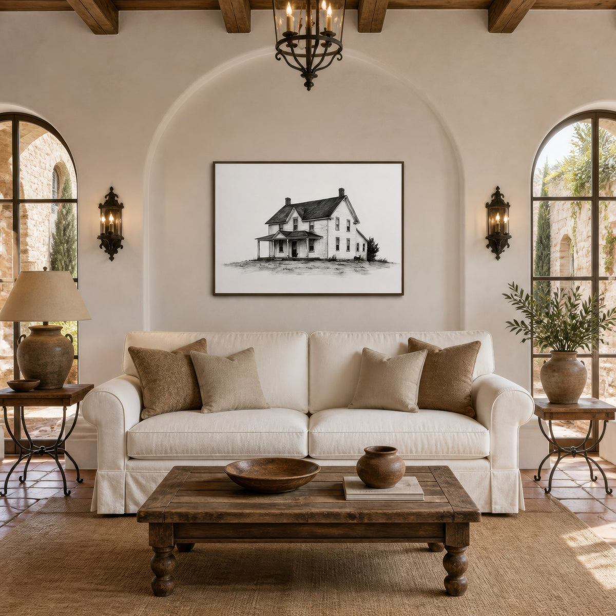 Farmhouse Ink Sketch – Farmhouse Wall Art