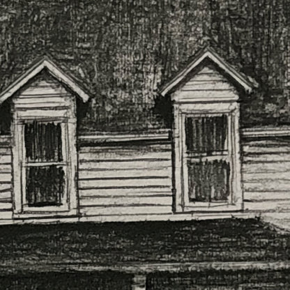 Farmhouse in Winter Sketch close-up detail
