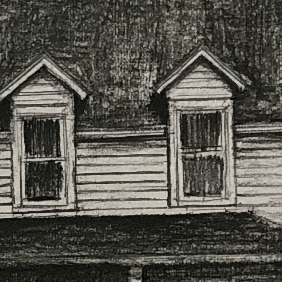 Farmhouse in Winter Sketch – Farmhouse Wall Art