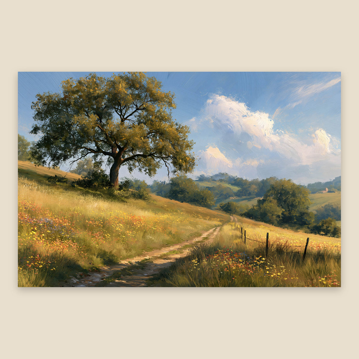 Golden Hillside Path flat lay