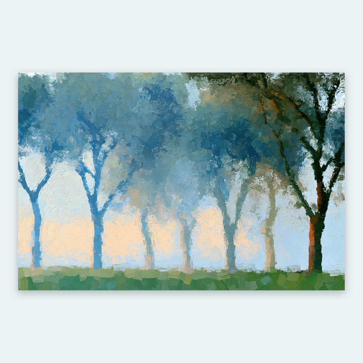 Blue Tree Row flat lay