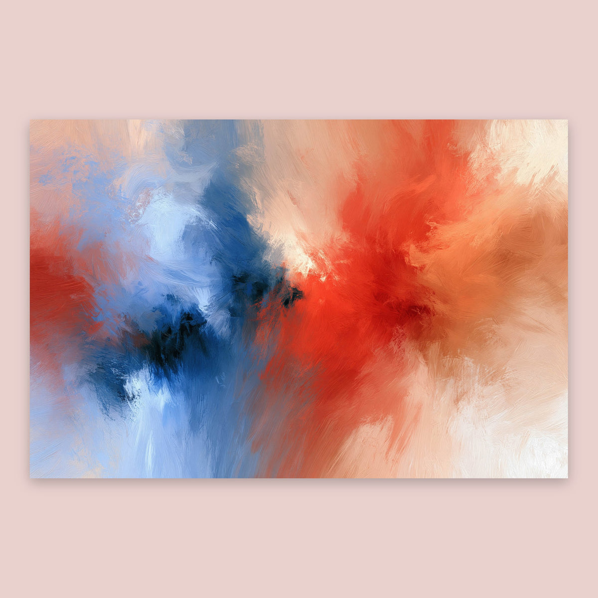 Red and Navy Burst flat lay